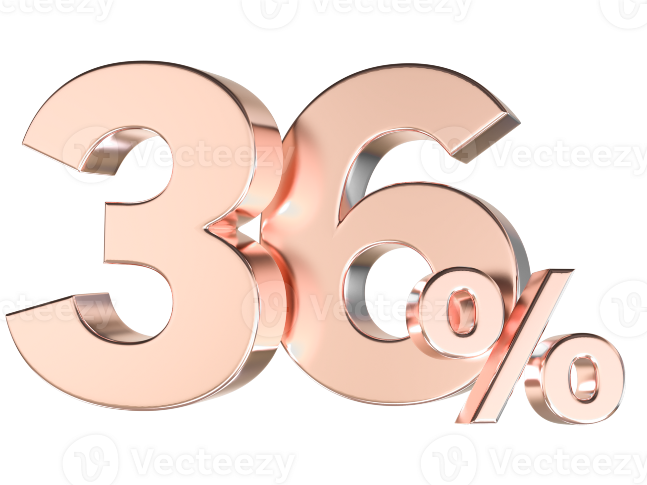 Percent Gold Number Forty 3d Rendering 3d Transparent PNG