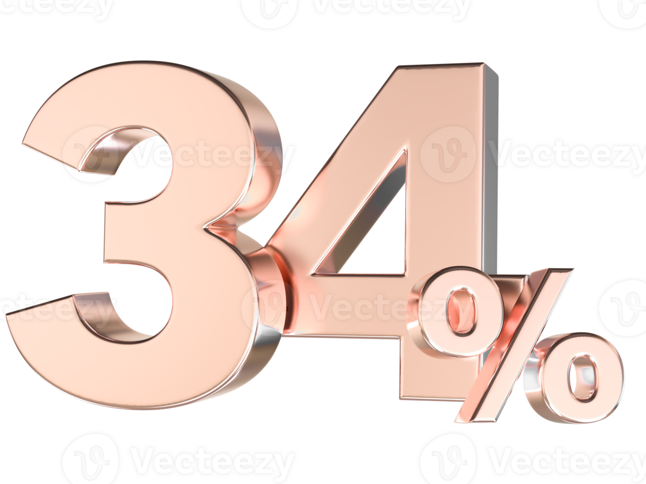 Percent Gold Number Forty 3d Rendering 3d Transparent PNG