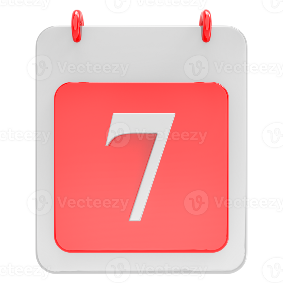 3d render on calendar icon transparent background png