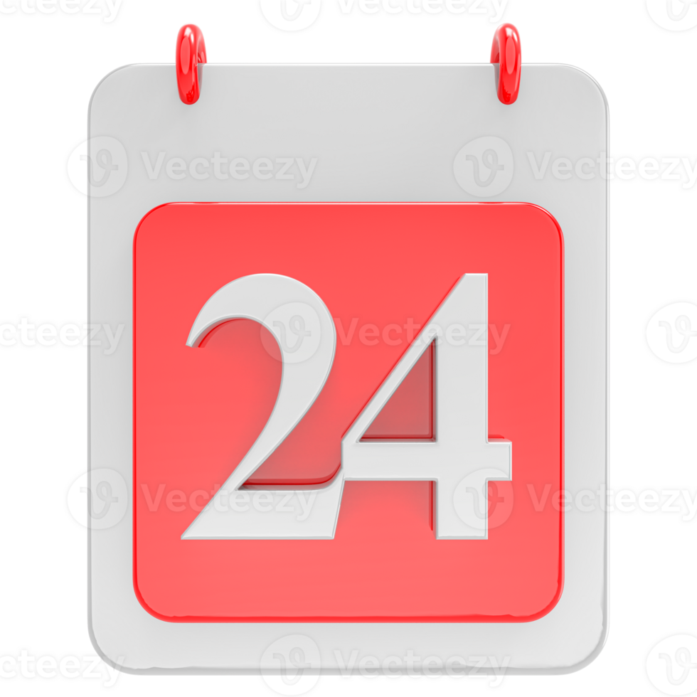 3d render on calendar icon transparent background png