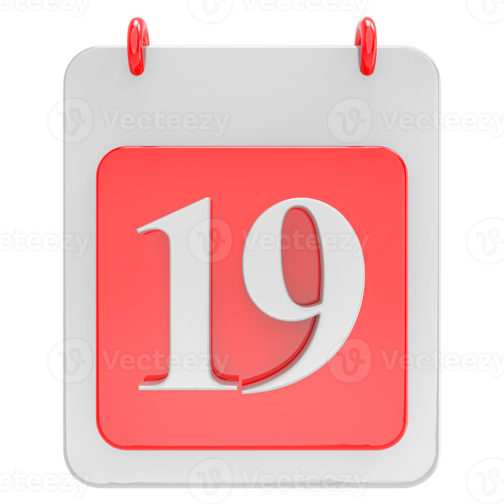 3d render on calendar icon transparent background png