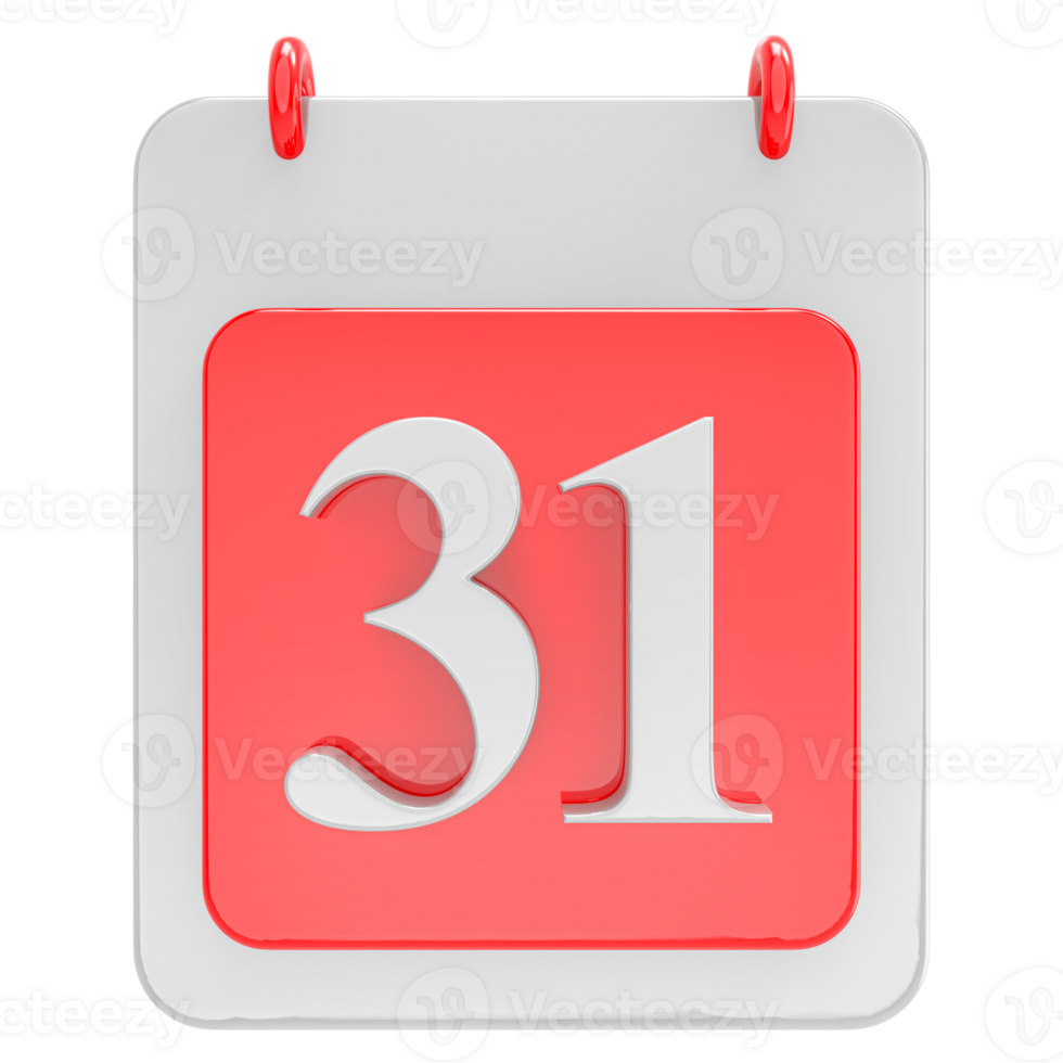 3d render on calendar icon transparent background png