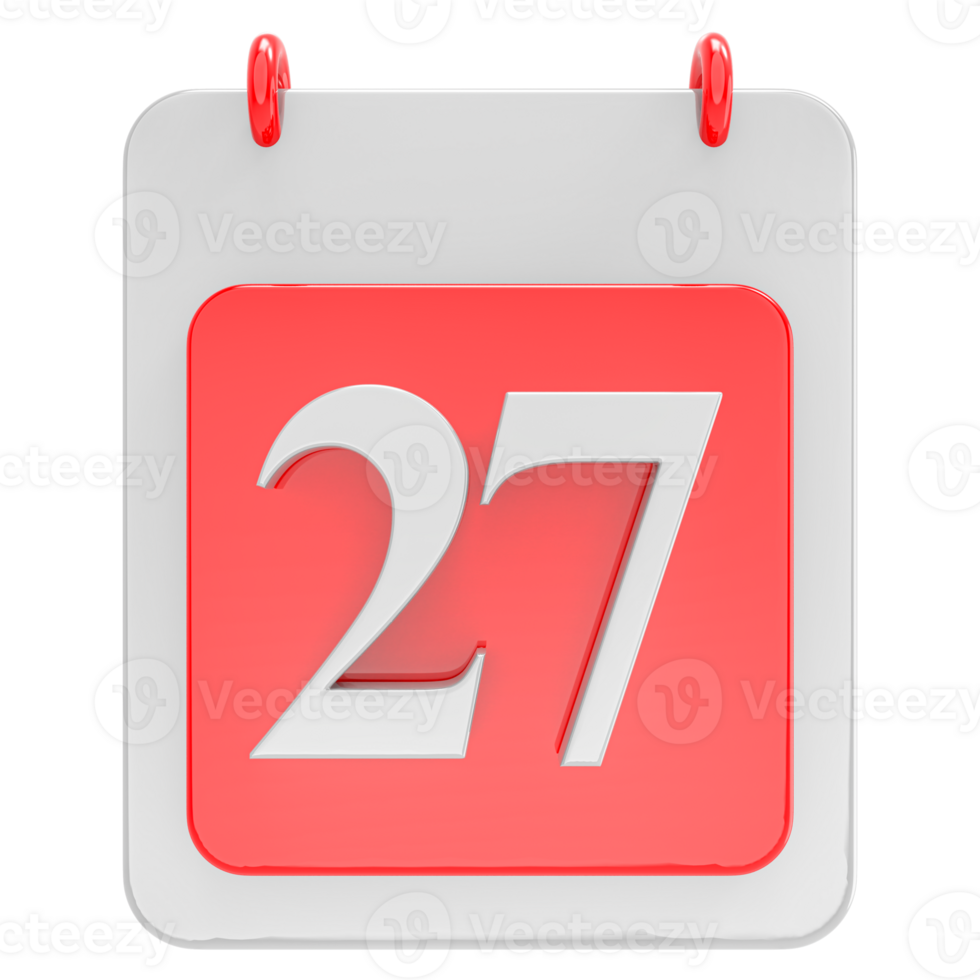 3d render on calendar icon transparent background png