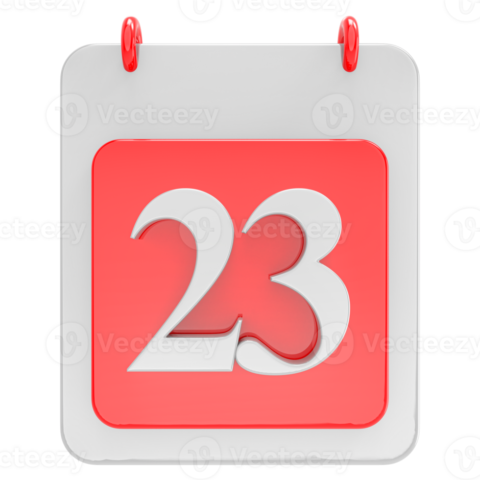 3d render on calendar icon transparent background png