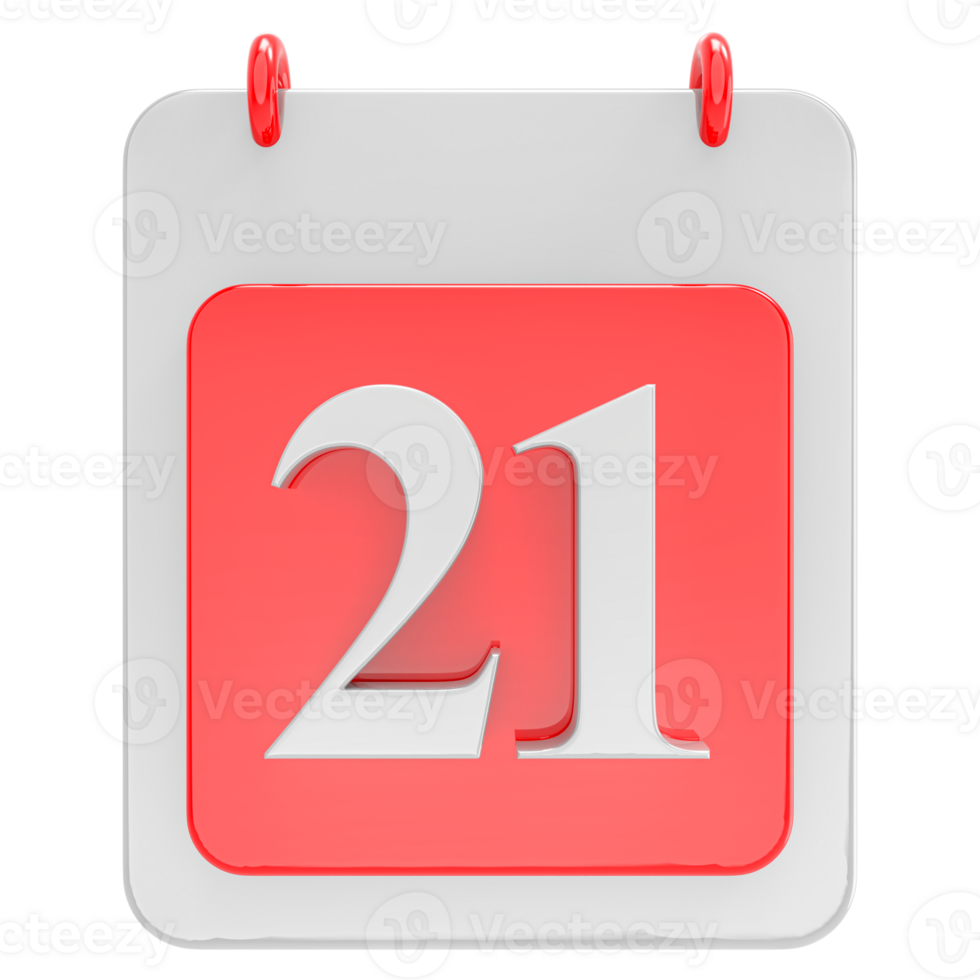 3d render on calendar icon transparent background png