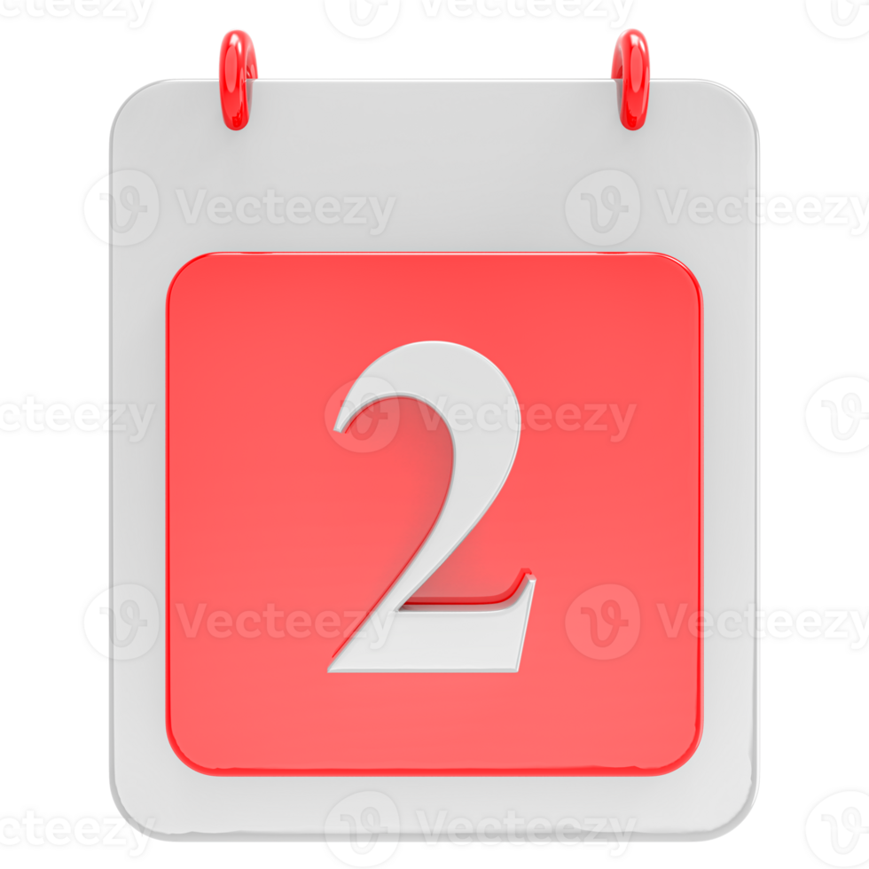 3d render on calendar icon transparent background png
