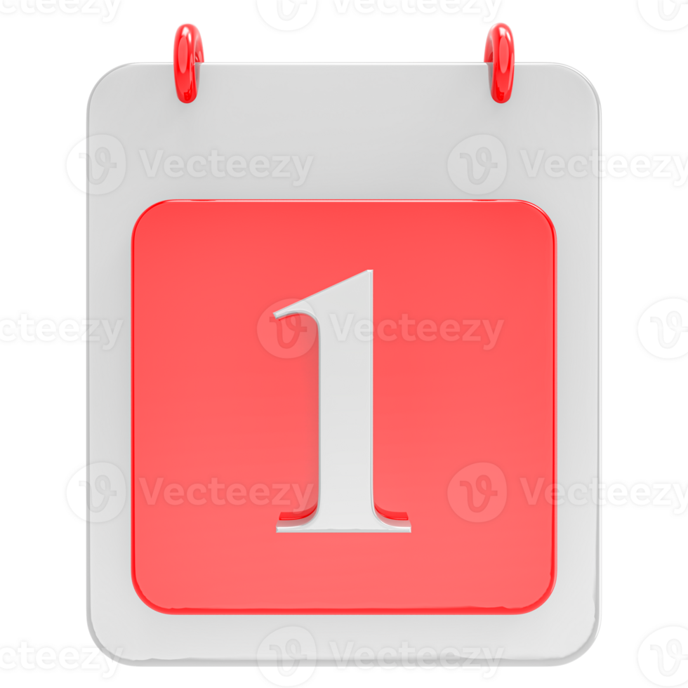 3d render on calendar icon transparent background png
