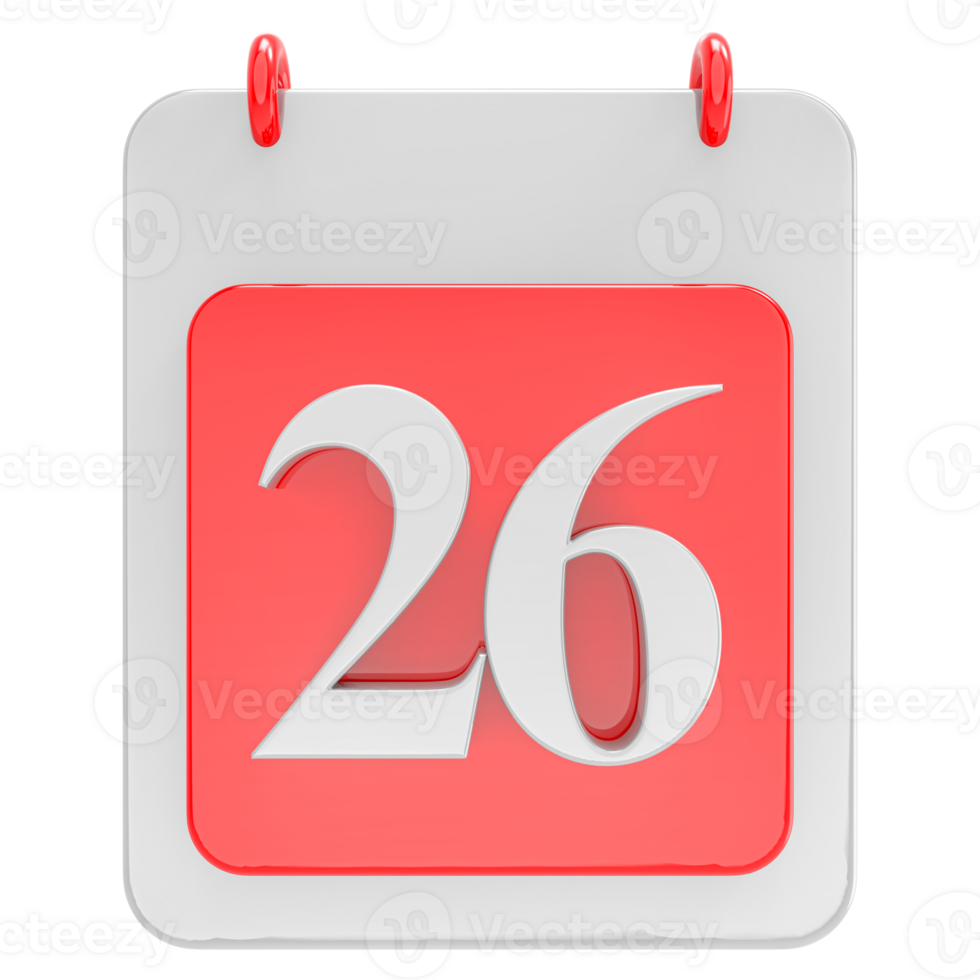 3d render on calendar icon transparent background png