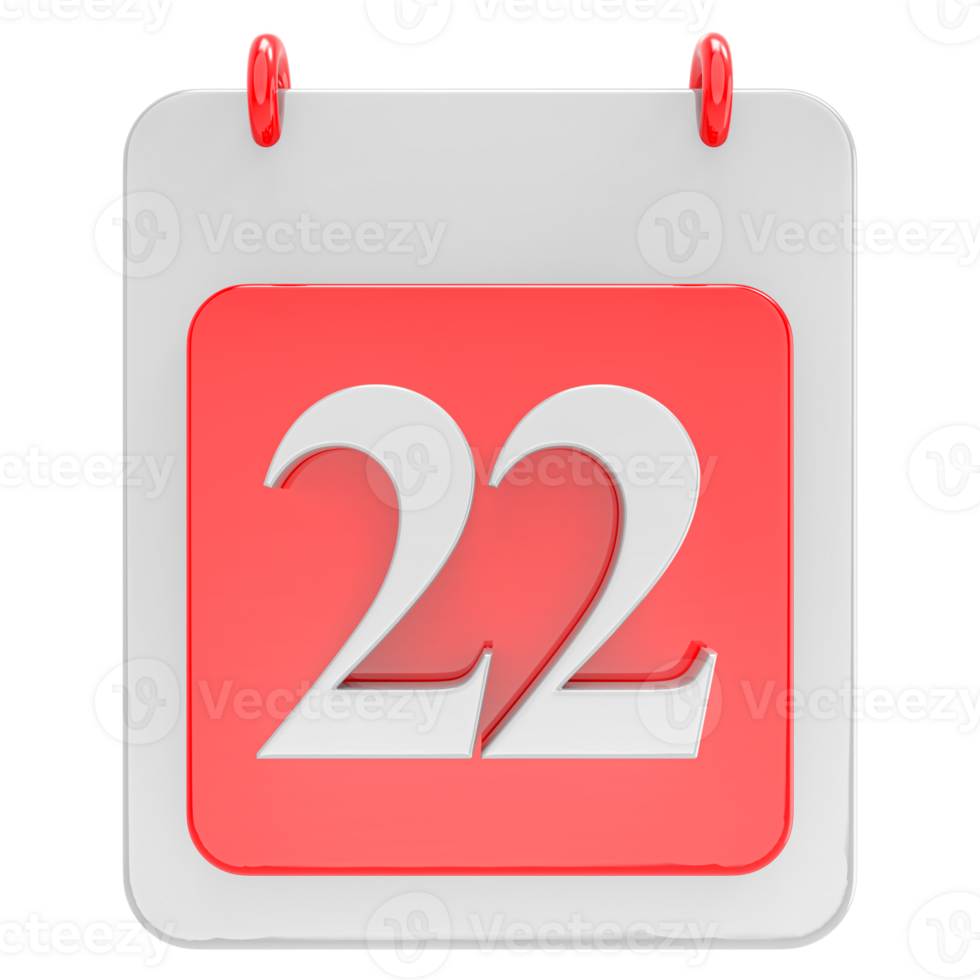 3d render on calendar icon transparent background png