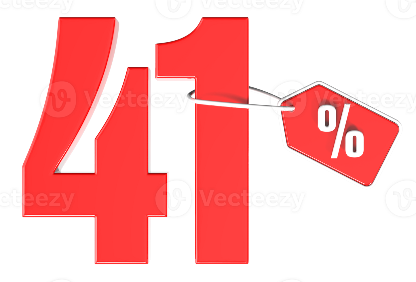 Number percent discount 3d rendering transparent background png