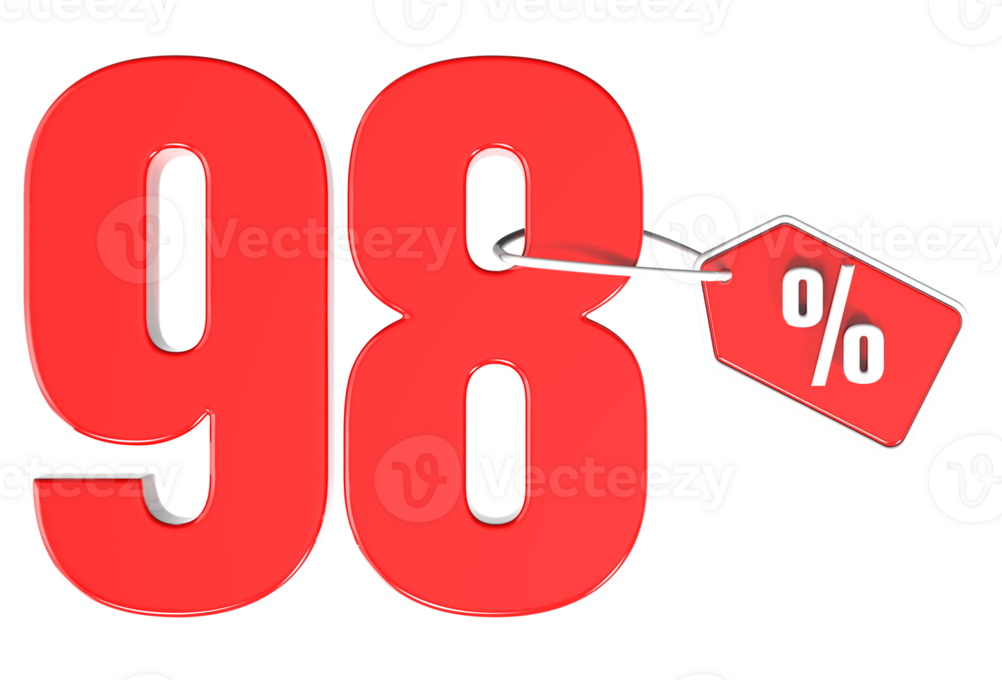 Number percent discount 3d rendering transparent background png