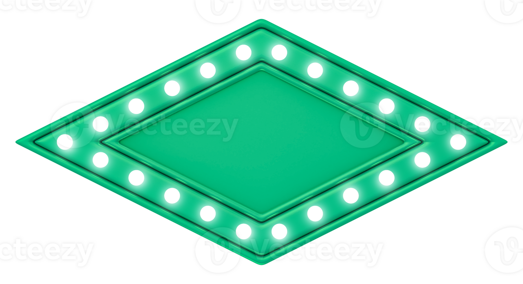 green sign with light png 3d render transparent