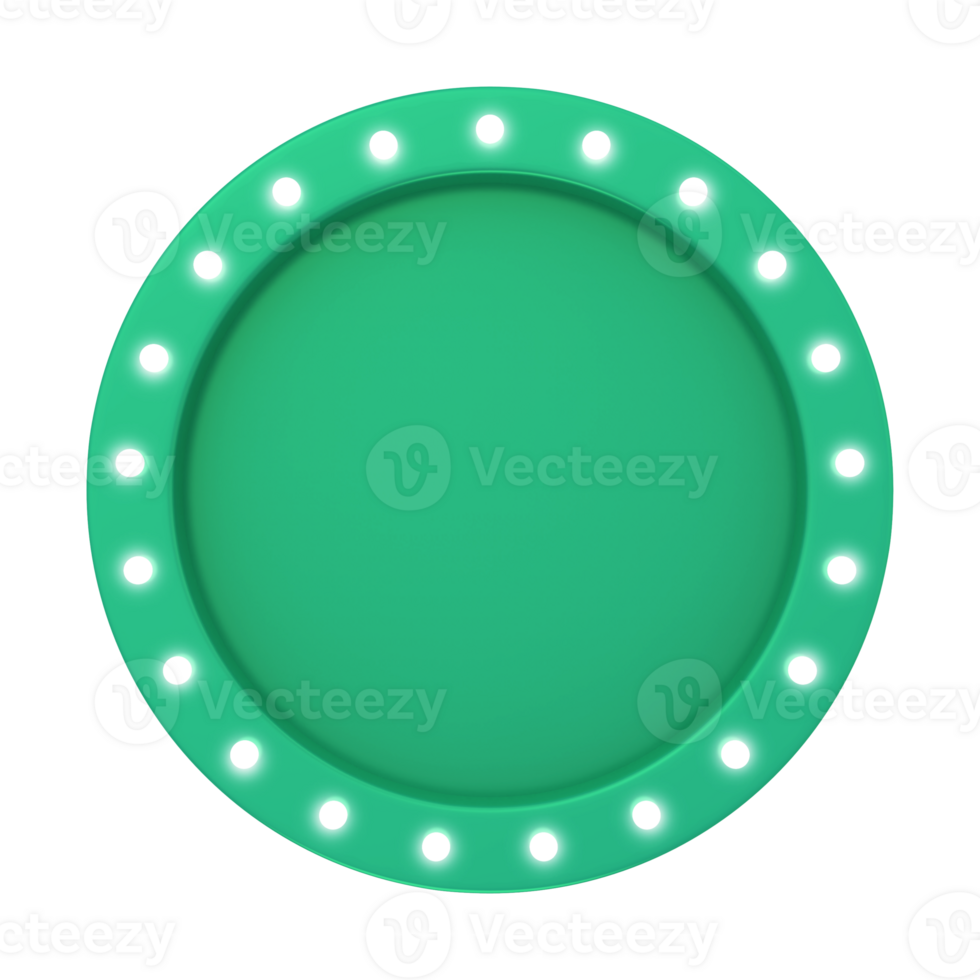 green sign with light png 3d render transparent