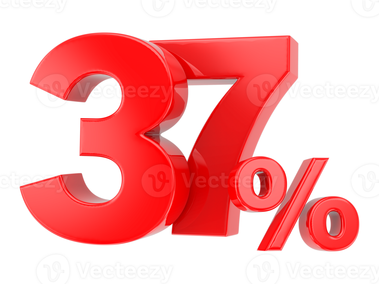 Number percent discount 3d rendering transparent background png