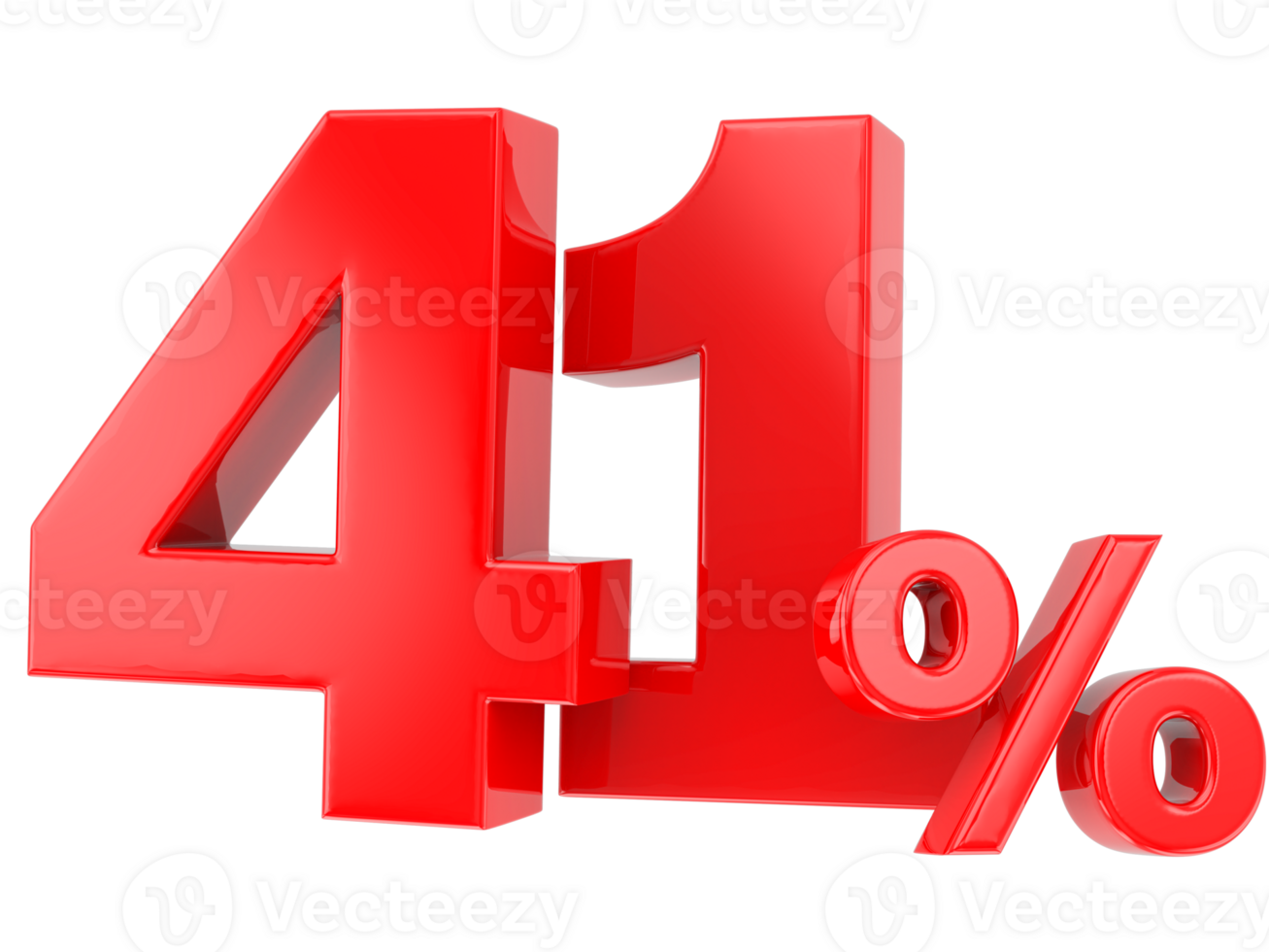 Number percent discount 3d rendering transparent background png