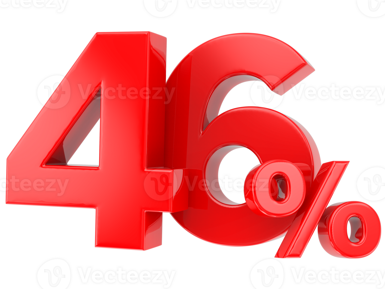 Number percent discount 3d rendering transparent background png