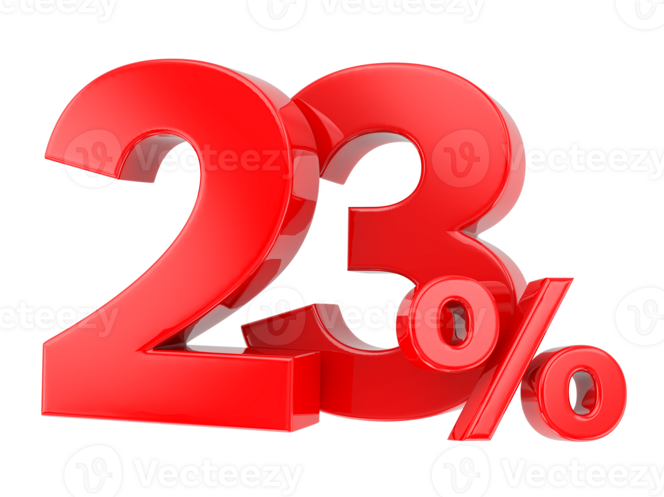 Number percent discount 3d rendering transparent background png