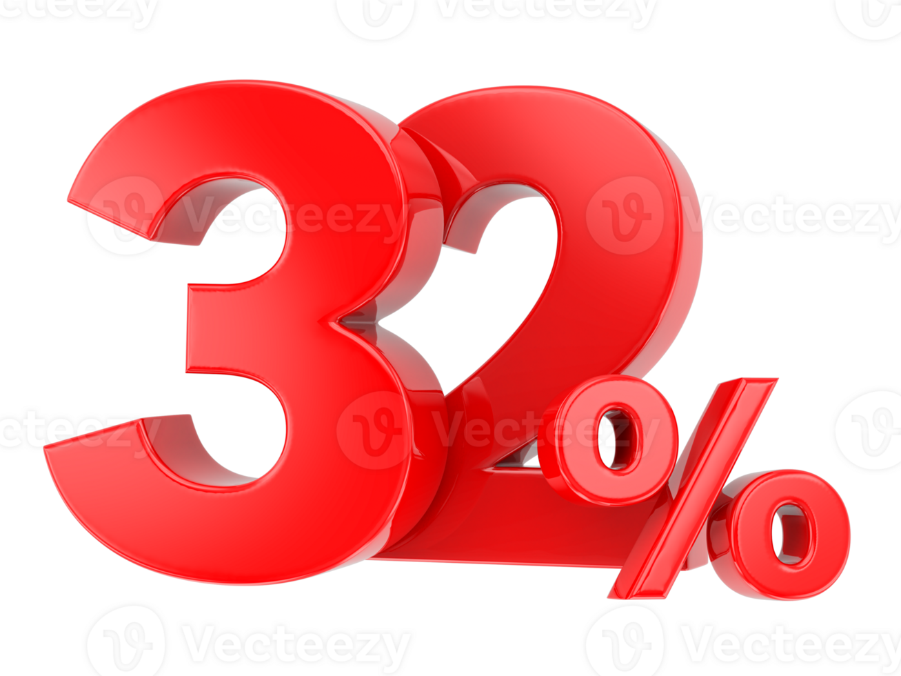 Number percent discount 3d rendering transparent background png