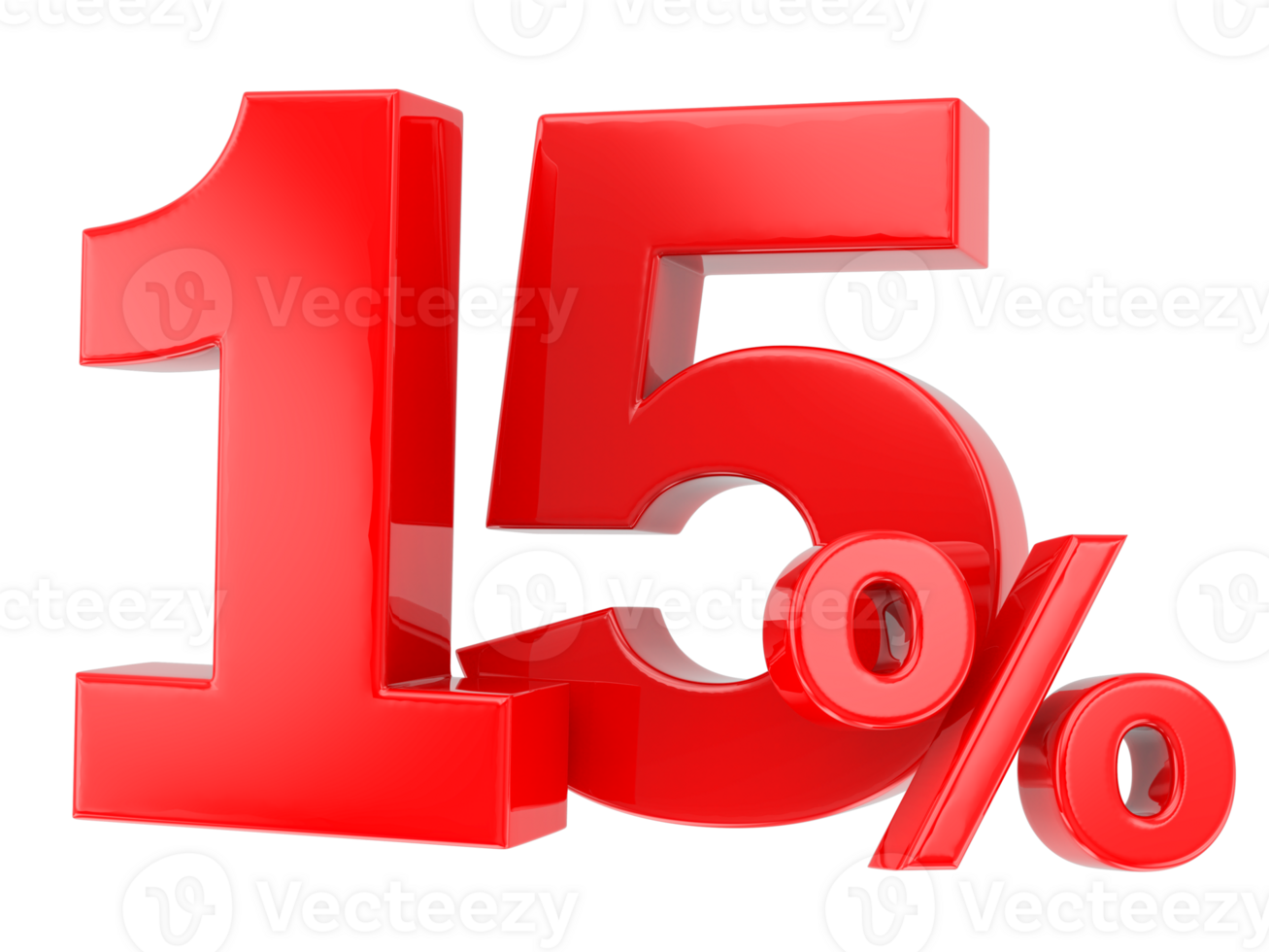 Number percent discount 3d rendering transparent background png