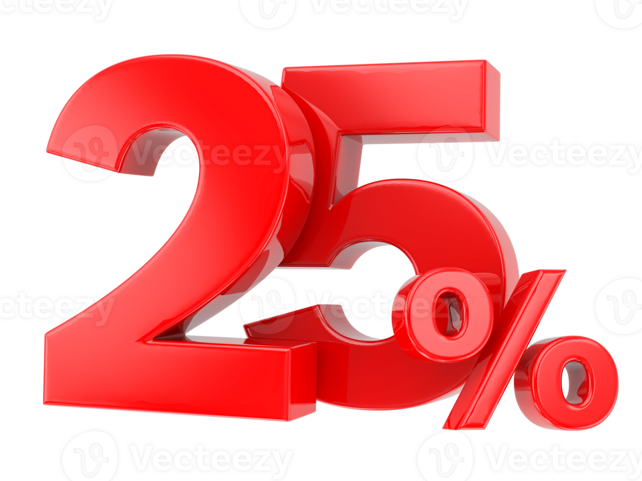Number percent discount 3d rendering transparent background png