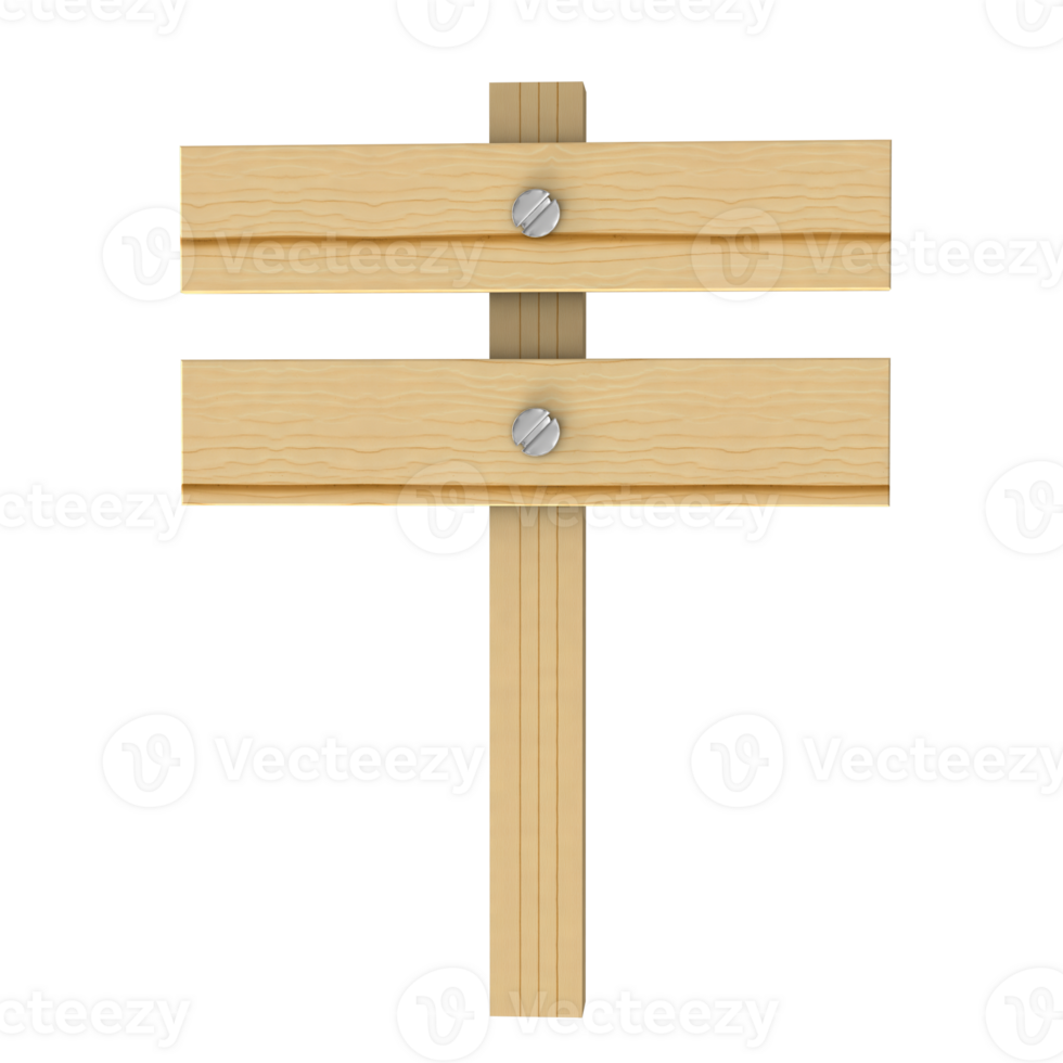 wood sign 3d render transparency png