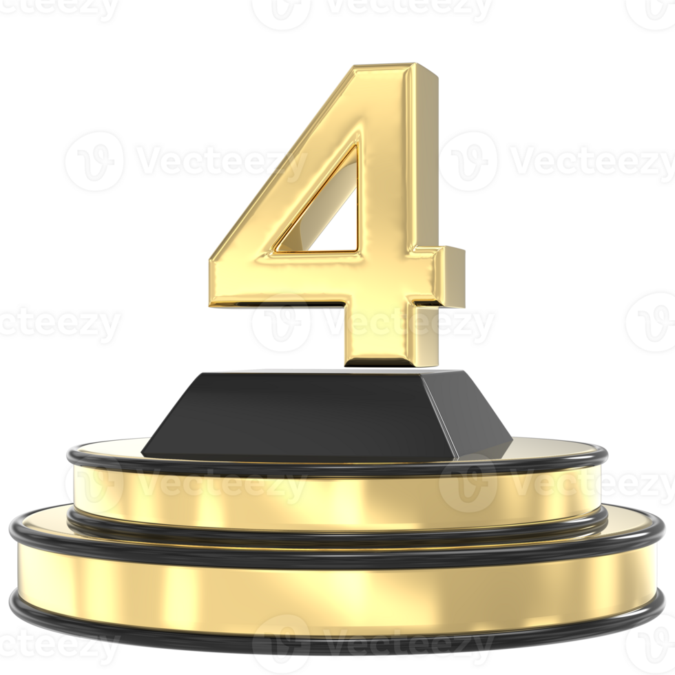 Top Gold With Black Number 3D Render png