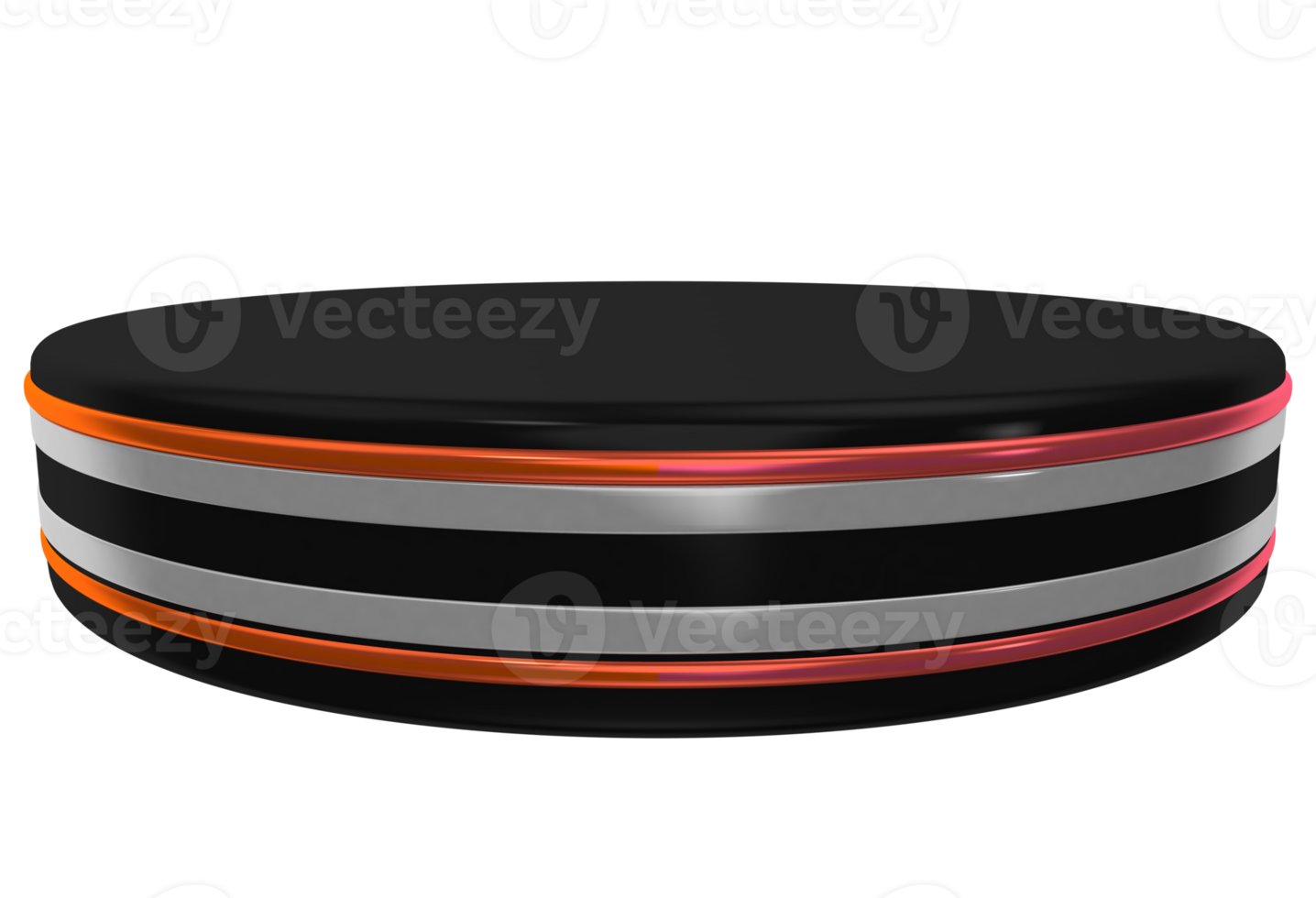 an empty black hockey puck on a transparent background png