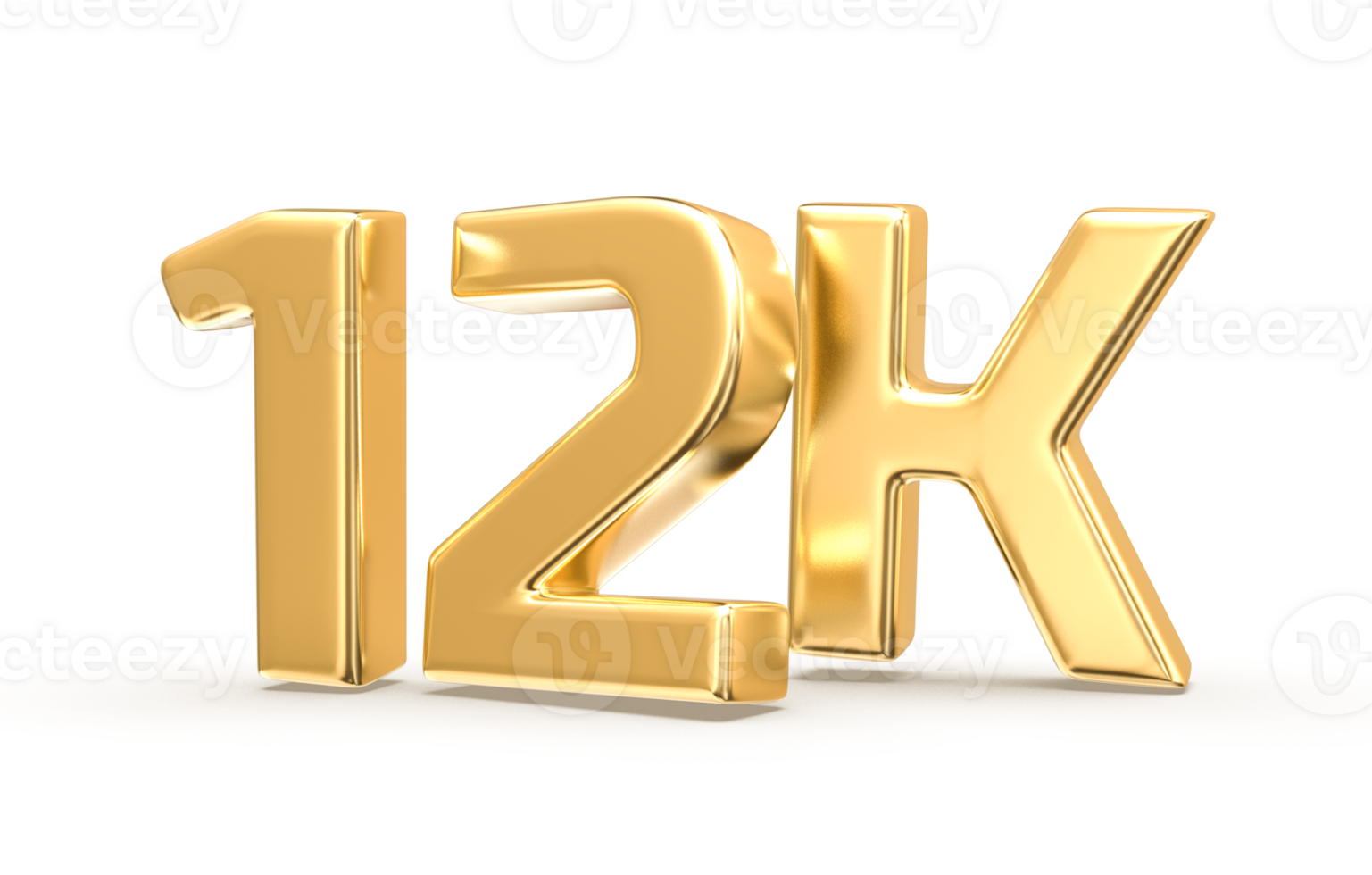 Gold Follow Number 3D Render png
