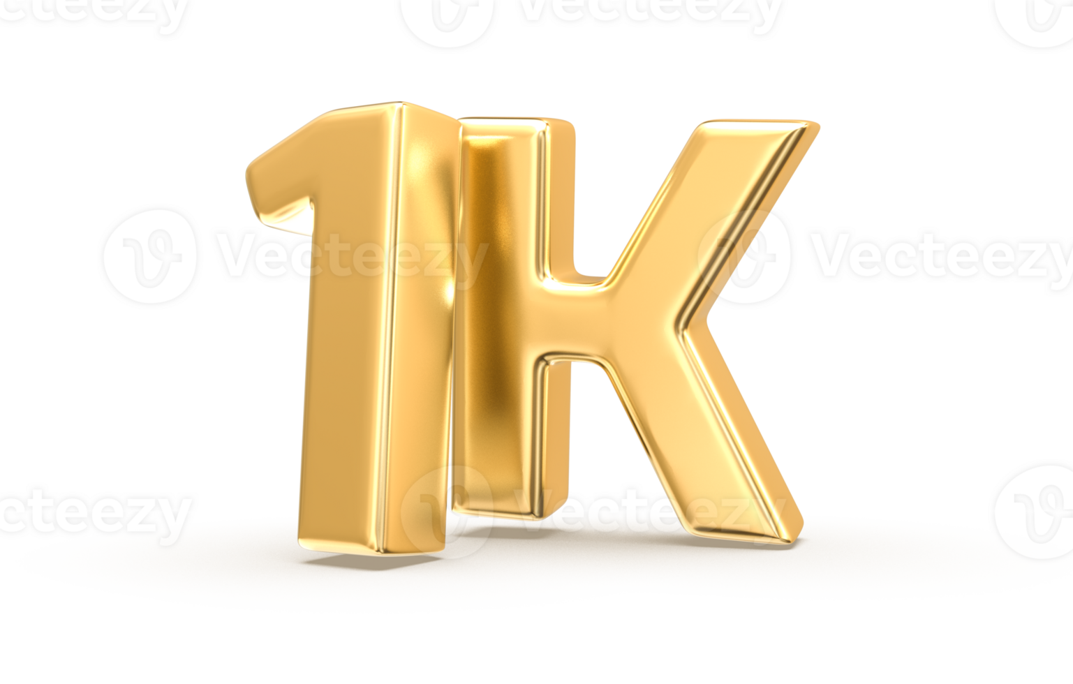 Gold Follow Number 3D Render png
