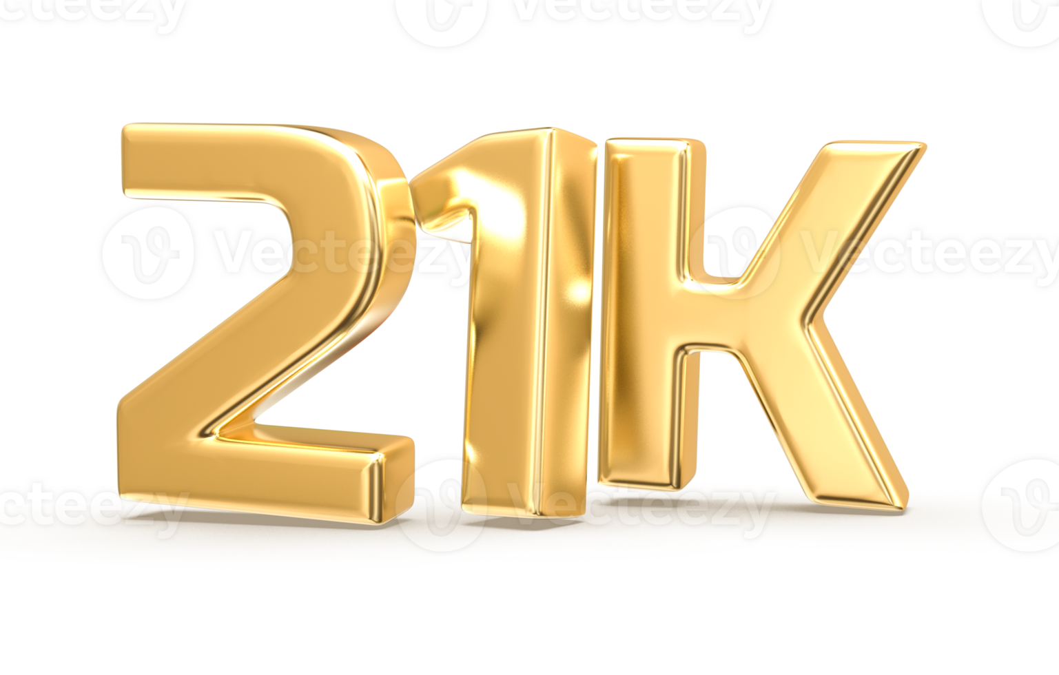 Gold Follow Number 3D Render png