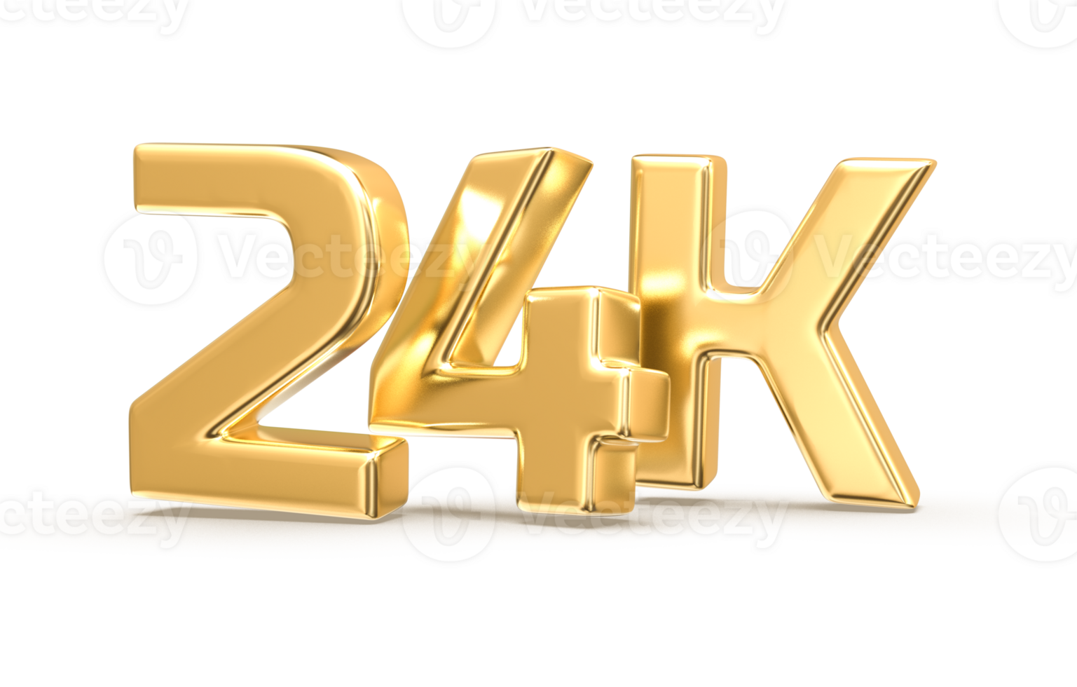 Gold Follow Number 3D Render png