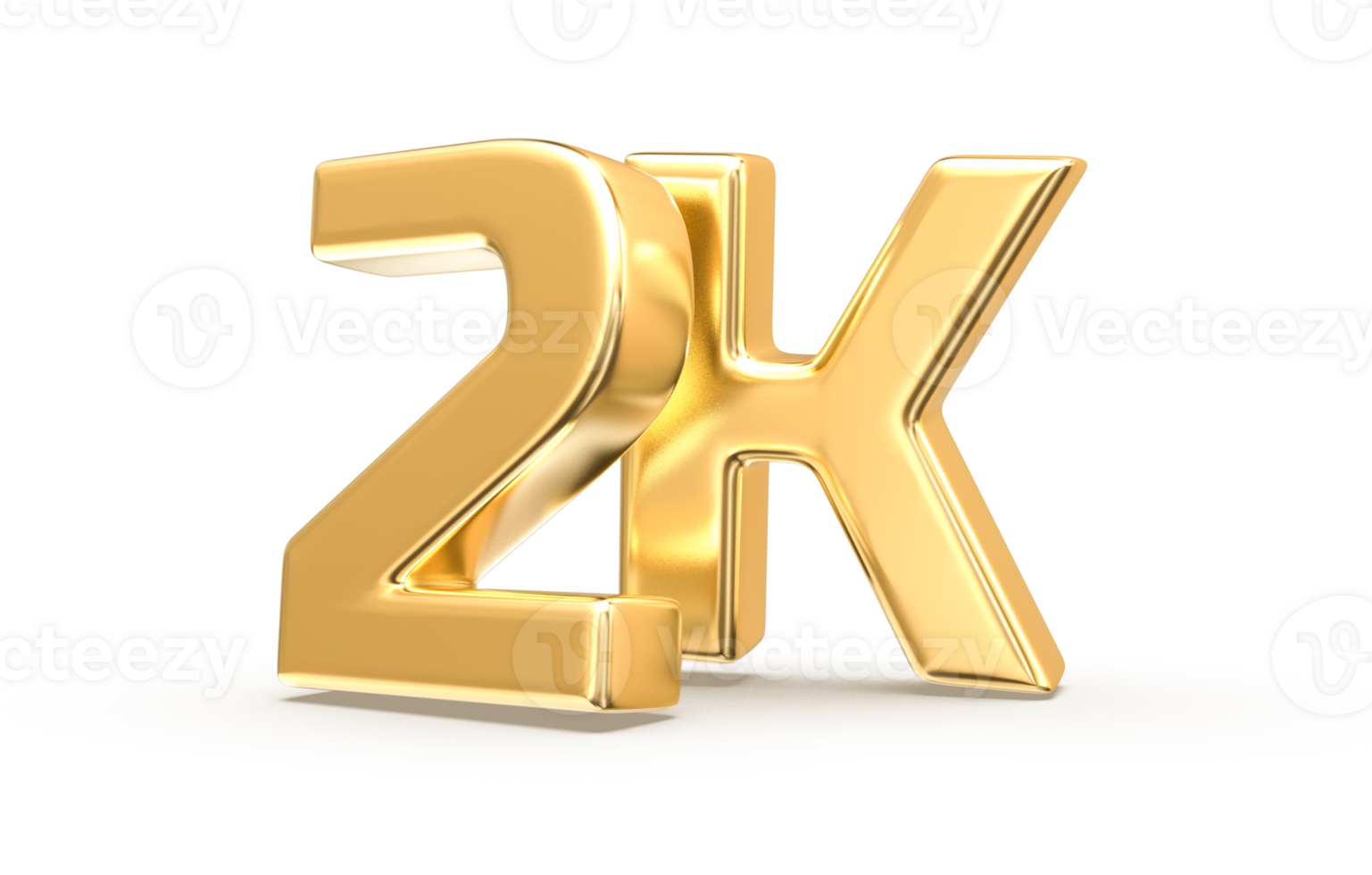 Gold Follow Number 3D Render png