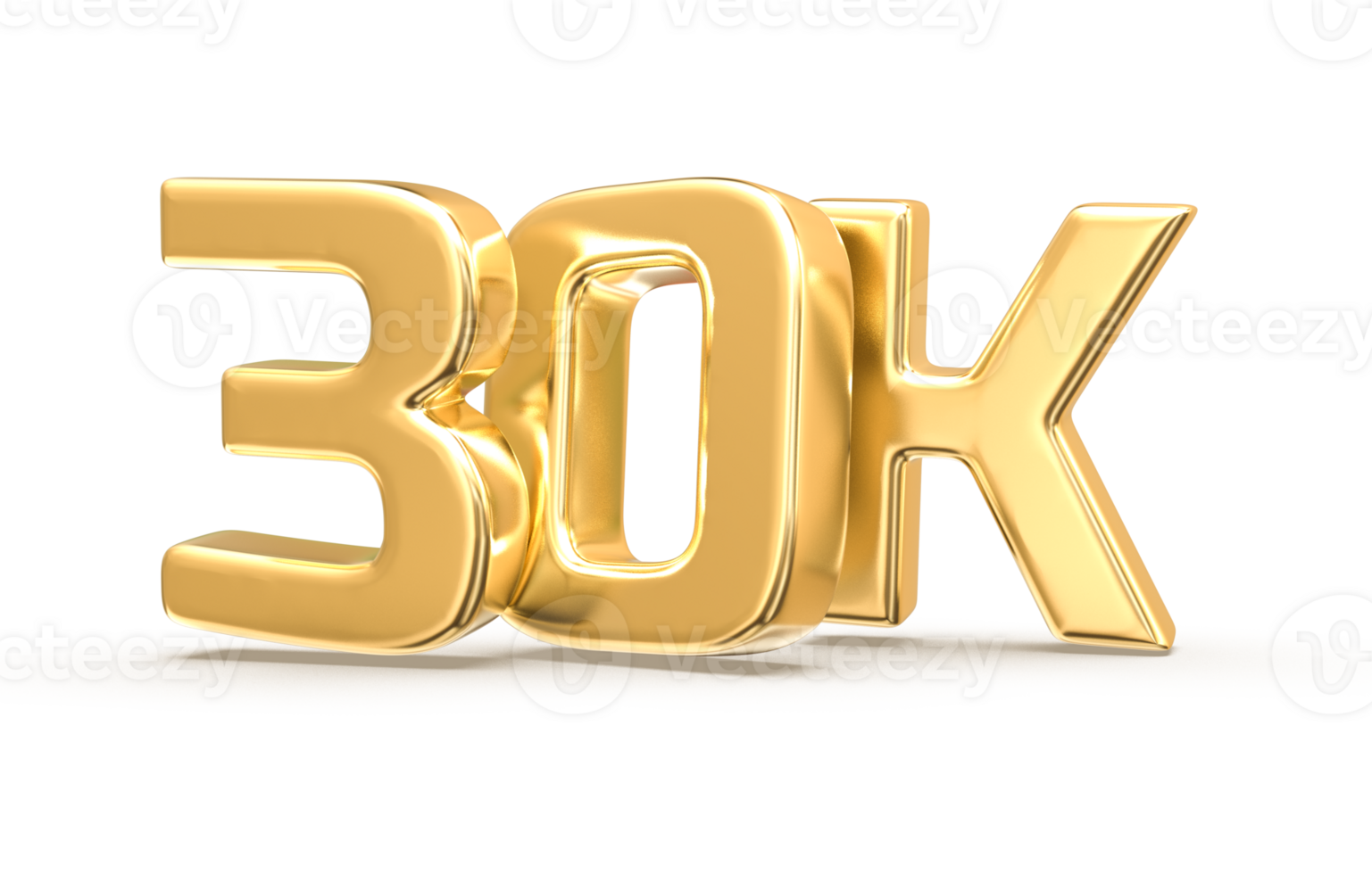 Gold Follow Number 3D Render png