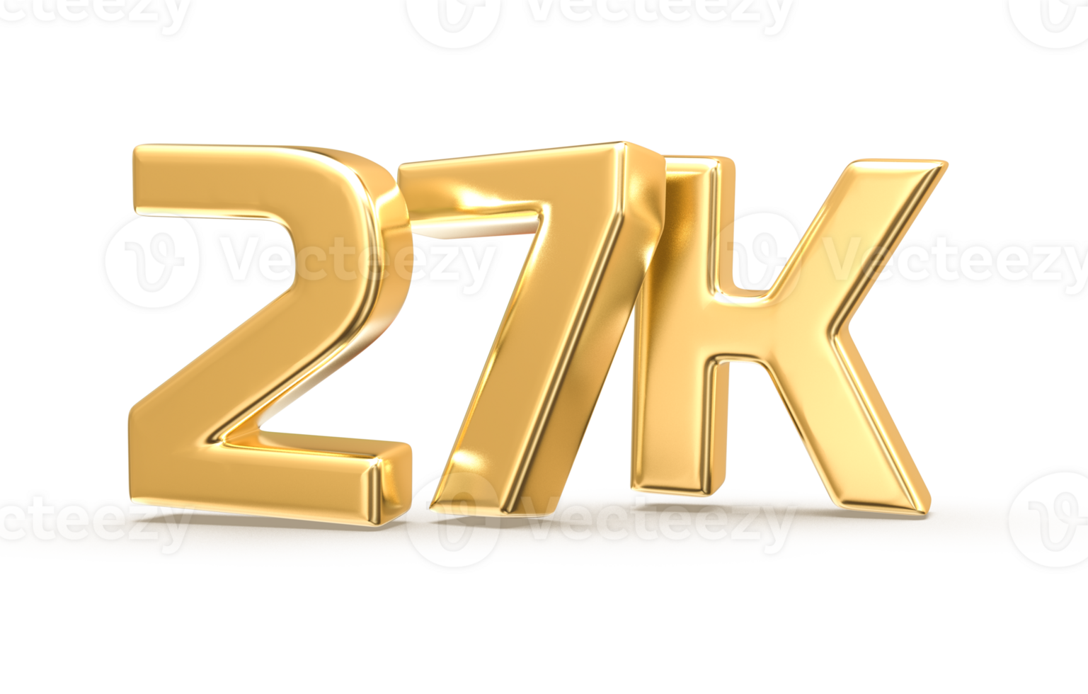 Gold Follow Number 3D Render png