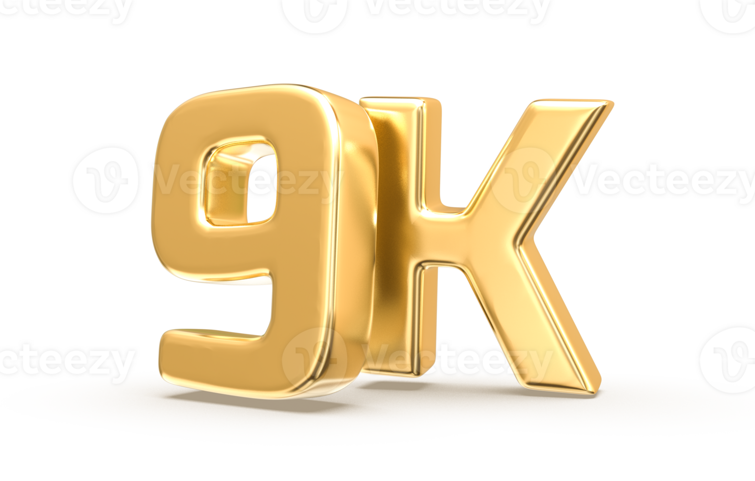 Gold Follow Number 3D Render png