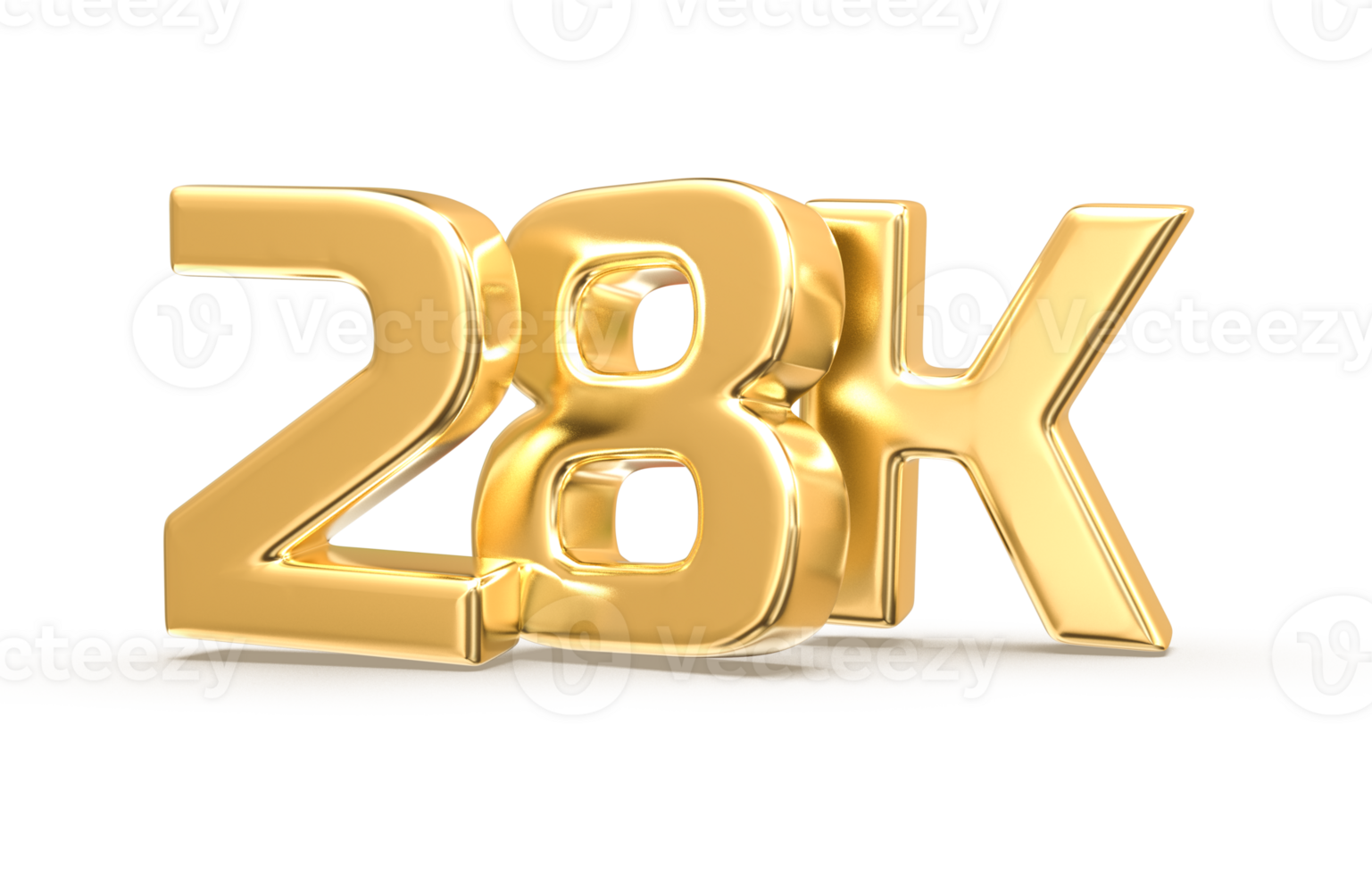 Gold Follow Number 3D Render png