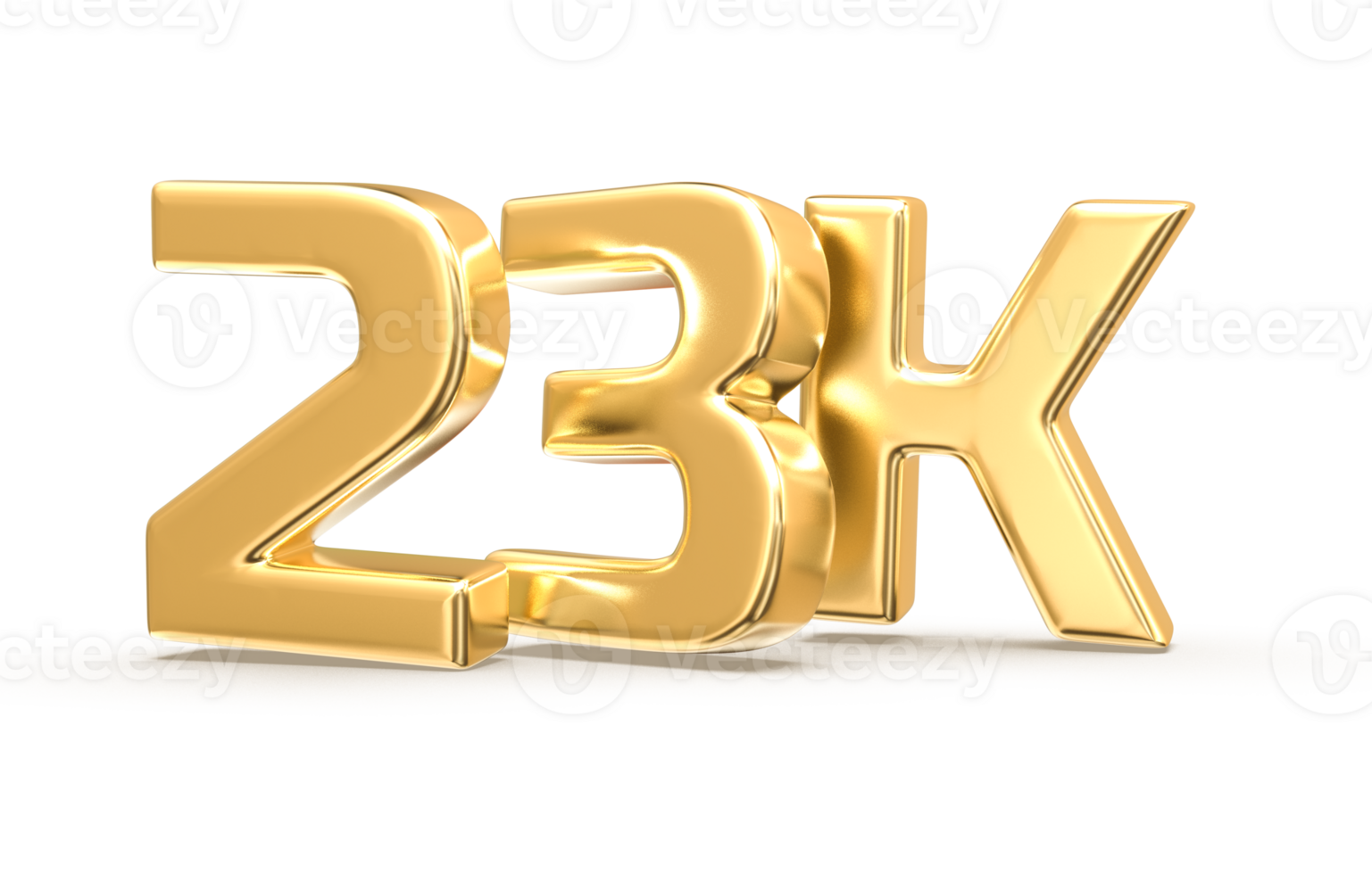 Gold Follow Number 3D Render png