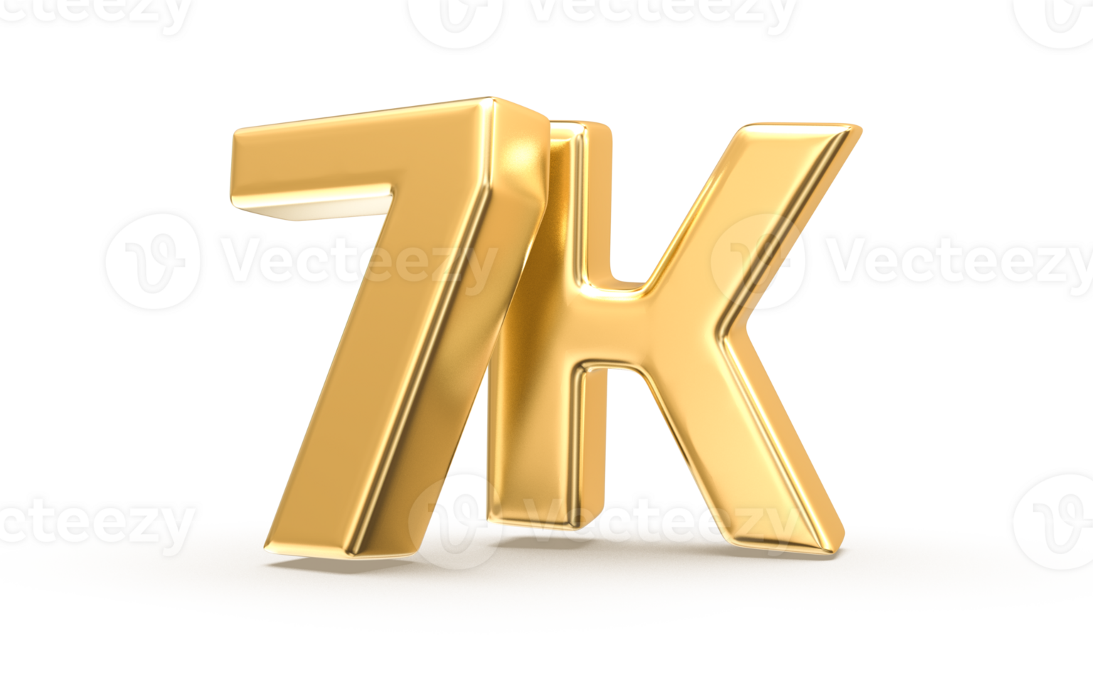 Gold Follow Number 3D Render png