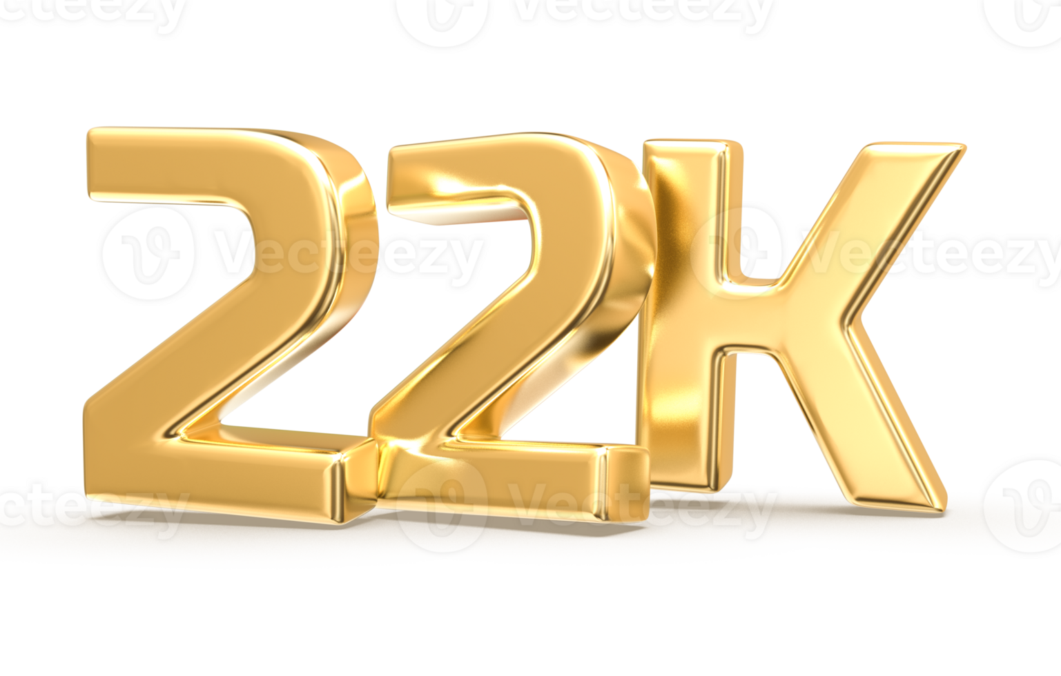 Gold Follow Number 3D Render png