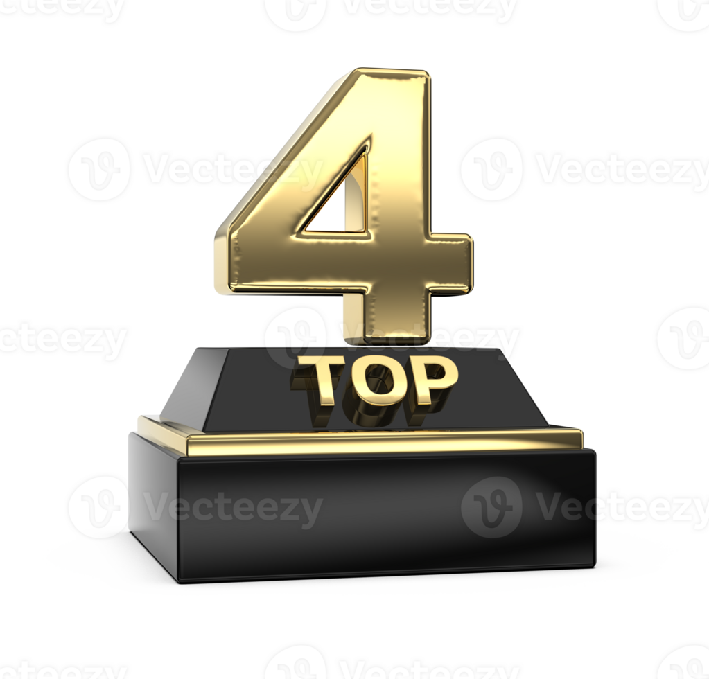 Top Gold With Black Number 3D Render png