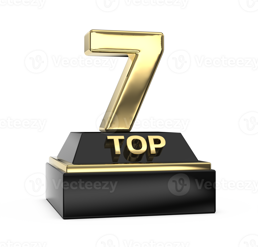 Top Gold With Black Number 3D Render png