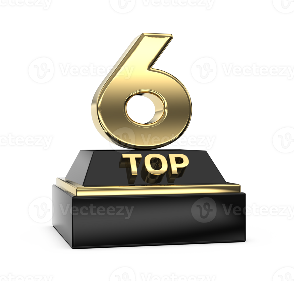 Top Gold With Black Number 3D Render png