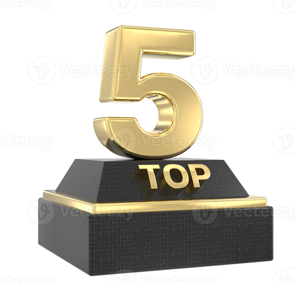Top Gold With Black Number 3D Render png