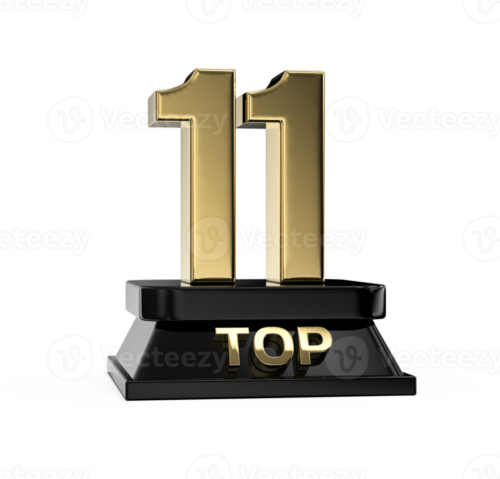 Top Gold With Black Number 3D Render png