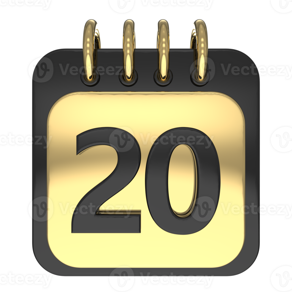 Calendar 3d render transparency png