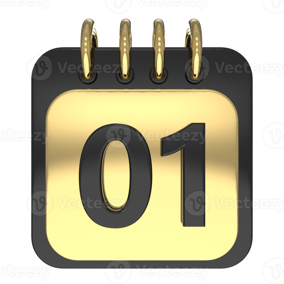 Calendar 3d render transparency png