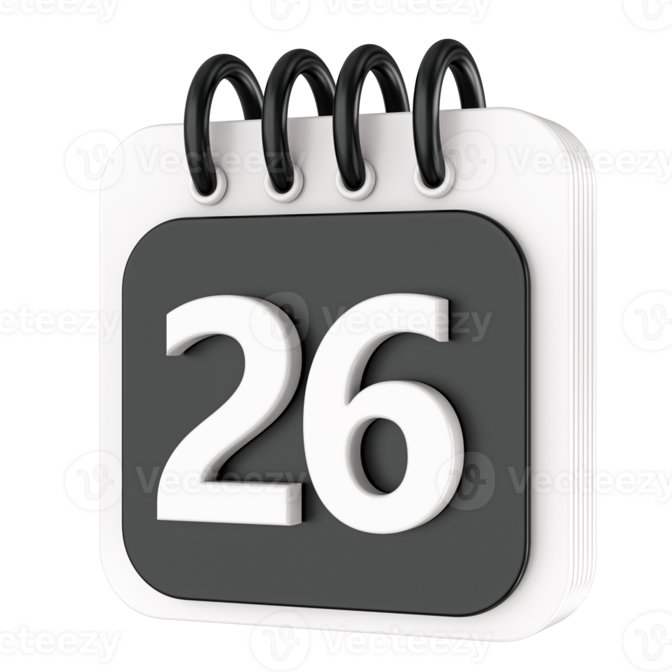 Calendar 3d render transparency png