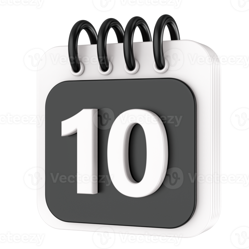 Calendar 3d render transparency png