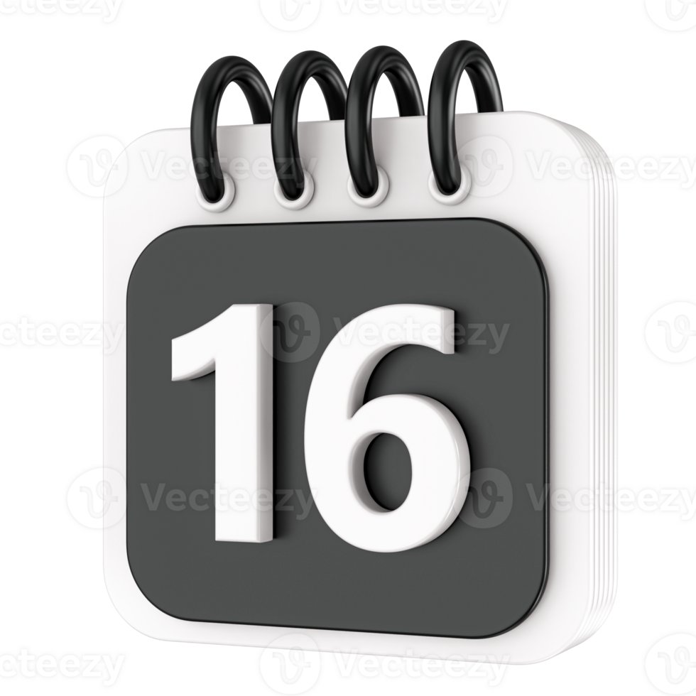 Calendar 3d render transparency png