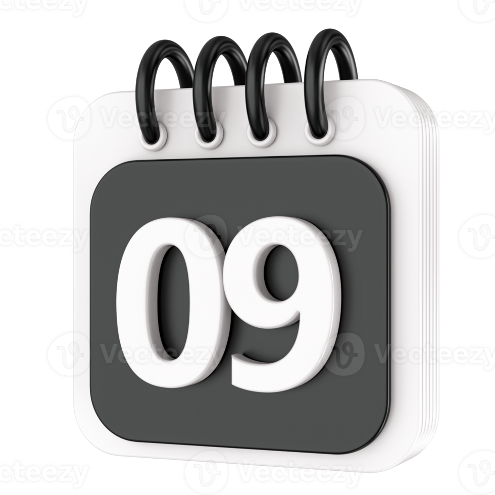 Calendar 3d render transparency png